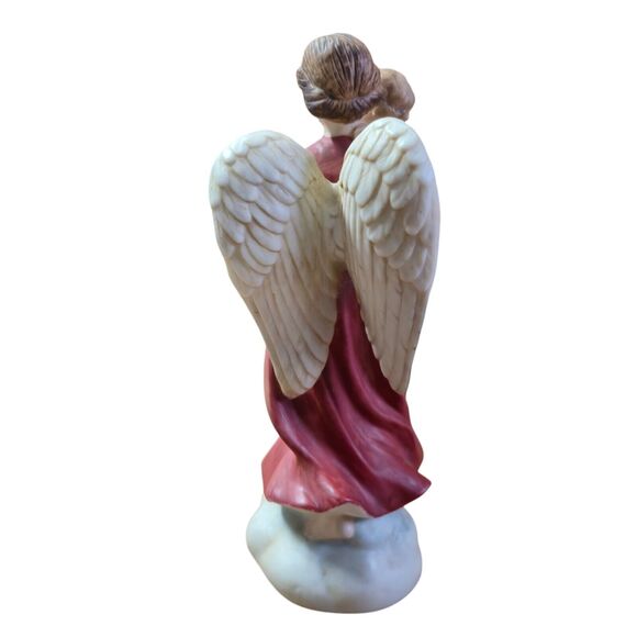 Homco 1414 Angel Holding Baby Child Figurine Home Decor Memorial Porcelain 7.5" - Picture 4 of 7